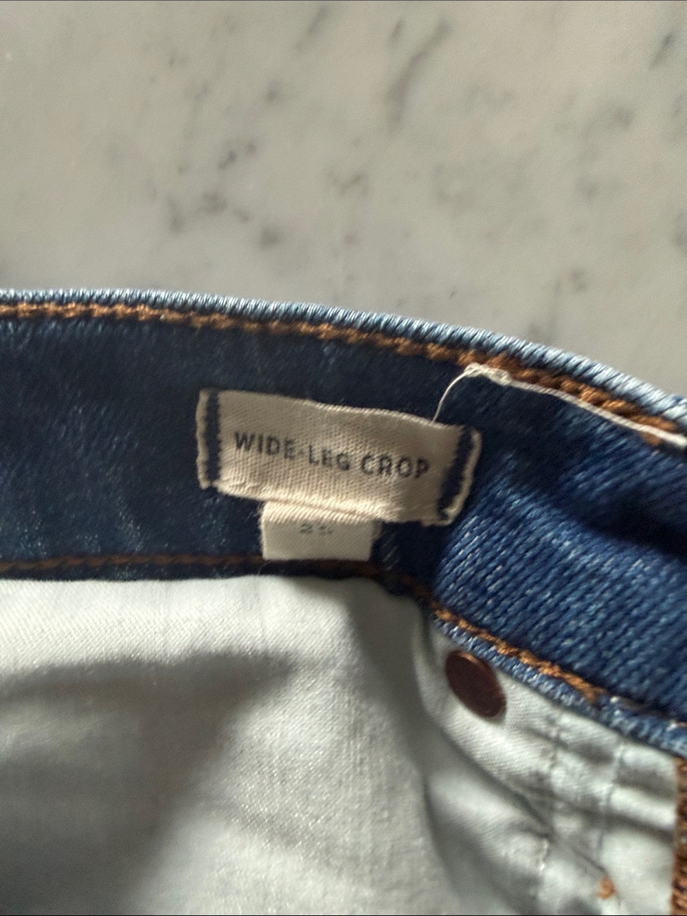 Madewell Wide-Leg Crop Jeans - Dark Blue Denim